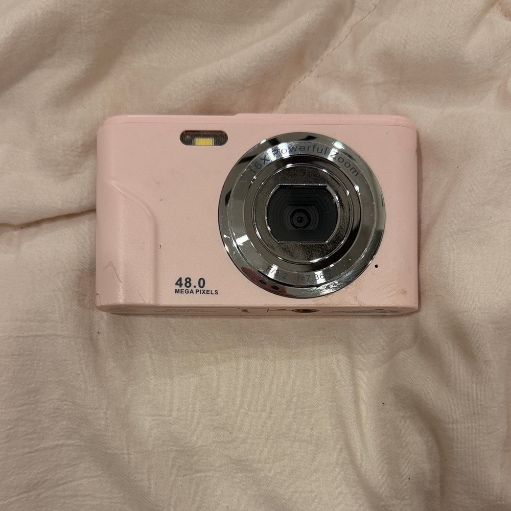 Amazon Pink Camera with Silver Detailing